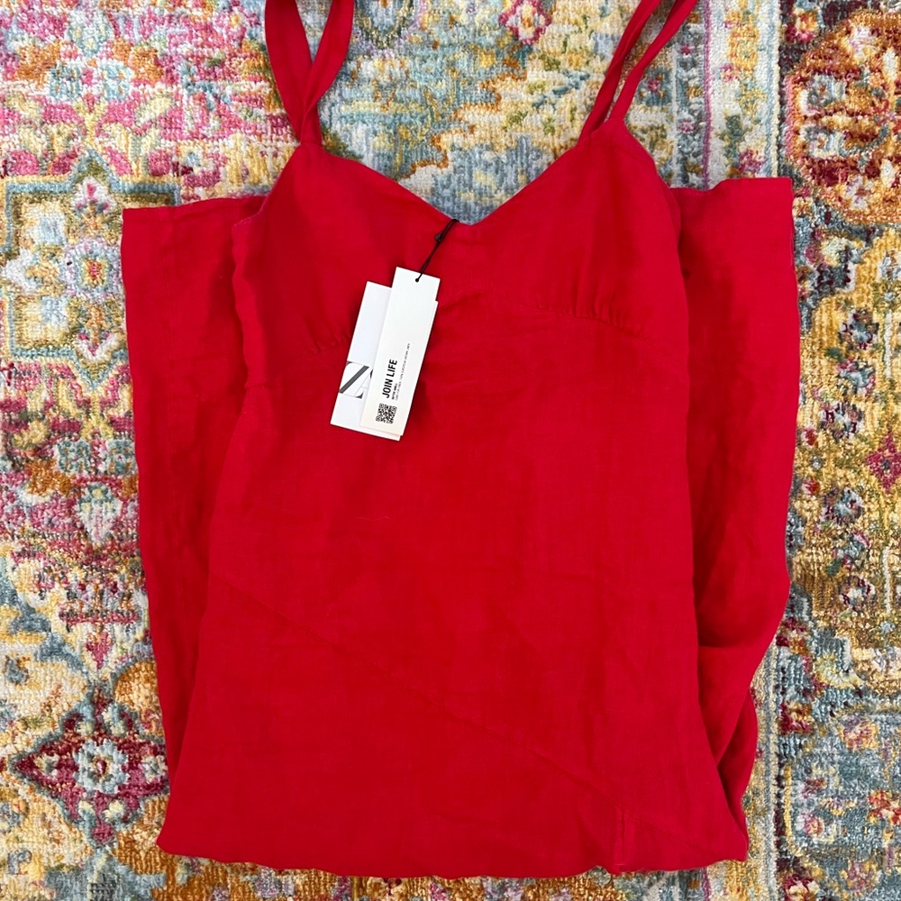 Zara summer red dress new with tags